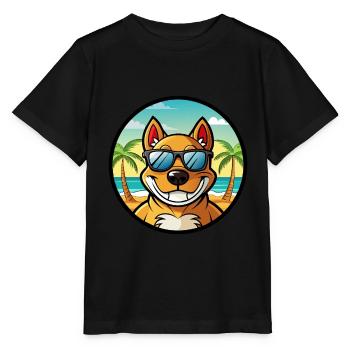 Cordoue Chien De Combat Race Dessin Animé Lunettes De Soleil Plage - T-shirt bio MINI CREATOR Stanley/Stella Enfant - noir - Devant - Mikhail (115cm)