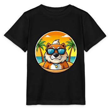Moscow Watchdog Breed Cartoon Sunglasses Beach - Stanley/Stella MINI CREATOR Kids’ T-Shirt - black - Front - Mikhail (115cm)