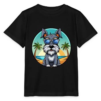 Standard Schnauzer Hunderasse Cartoon Sonnenbrille - Stanley/Stella Kinder T-Shirt MINI CREATOR  - Schwarz - Vorne - Mikhail (115cm)
