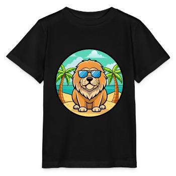Tibetische Dogge Hunderasse Cartoon Sonnenbrille Strand - Stanley/Stella Kinder T-Shirt MINI CREATOR  - Schwarz - Vorne - Mikhail (115cm)