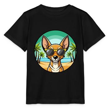 Cirneco Dell Etna Hunderasse Cartoon Sonnenbrille Strand - Stanley/Stella Kinder T-Shirt MINI CREATOR  - Schwarz - Vorne - Mikhail (115cm)