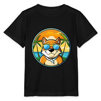 Moscow Watchdog Breed Cartoon Sunglasses Beach - Stanley/Stella MINI CREATOR Kids’ T-Shirt - black - Front - Mikhail (115cm)