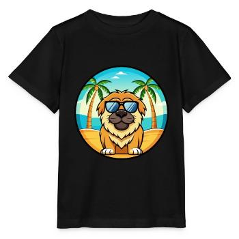 Tibetische Dogge Hunderasse Cartoon Sonnenbrille Strand - Stanley/Stella Kinder T-Shirt MINI CREATOR  - Schwarz - Vorne - Mikhail (115cm)