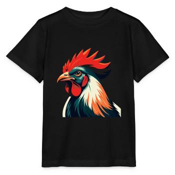 Huhn Cartoon Figur Buntes Haustier Tier - Stanley/Stella Kinder T-Shirt MINI CREATOR  - Schwarz - Vorne - Mikhail (115cm)