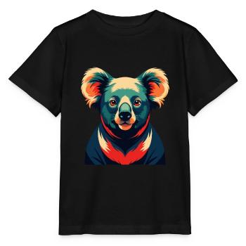 Koala Zeichentrickfigur Buntes Haustier Tier - Stanley/Stella Kinder T-Shirt MINI CREATOR  - Schwarz - Vorne - Mikhail (115cm)