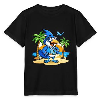 Lunettes de soleil Blue Jay Funny Cartoon Summer Beach - T-shirt bio MINI CREATOR Stanley/Stella Enfant - noir - Devant - Mikhail (115cm)