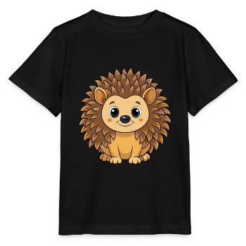 Hérisson Mignon Mascotte Personnage De Dessin Animé Kawaii - T-shirt bio MINI CREATOR Stanley/Stella Enfant - noir - Devant - Mikhail (115cm)