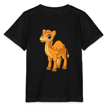 Kamel Niedliche Maskottchen Zeichentrickfigur Kawaii - Stanley/Stella Kinder T-Shirt MINI CREATOR  - Schwarz - Vorne - Mikhail (115cm)
