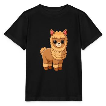 Alpaca Cute Mascot Cartoon Character Kawaii - Stanley/Stella MINI CREATOR Kids’ T-Shirt - black - Front - Mikhail (115cm)