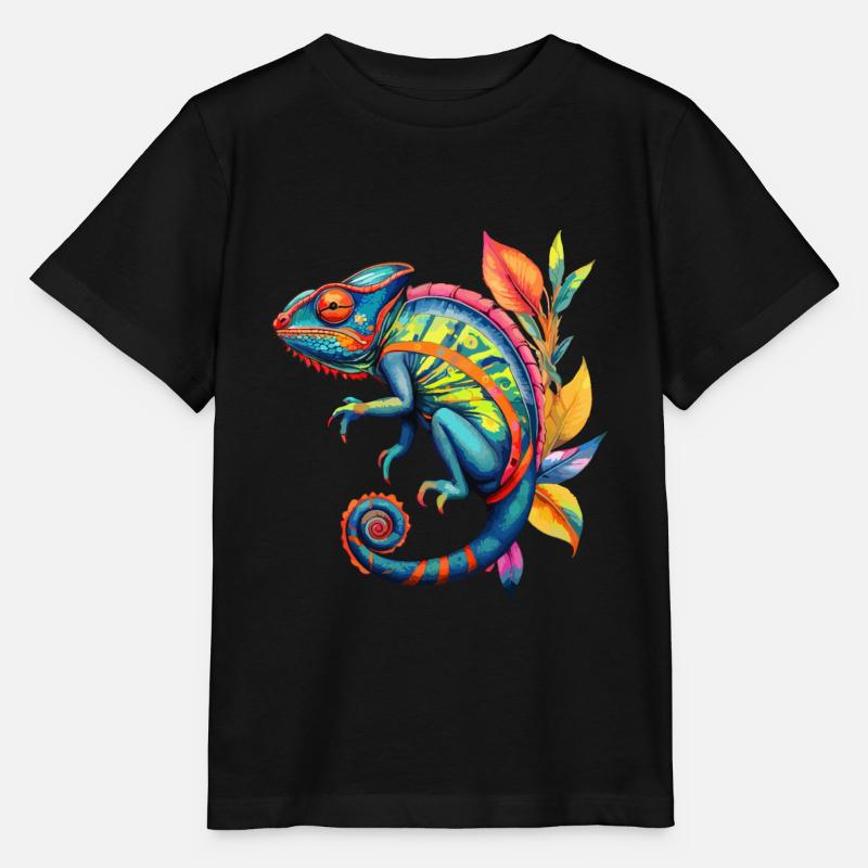 Chamäleon Chamäleons Reptilien - Stanley/Stella Kinder T-Shirt MINI CREATOR - Schwarz