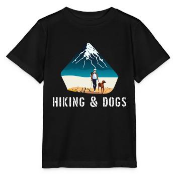 Randonnée et chiens Randonneur en plein air Randonnée pour animaux de compagnie - T-shirt bio MINI CREATOR Stanley/Stella Enfant - noir - Devant - Mikhail (115cm)