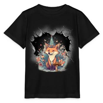 renard mystique renards conte de fées conte de fées personnage enfant - T-shirt bio MINI CREATOR Stanley/Stella Enfant - noir - Devant - Mikhail (115cm)