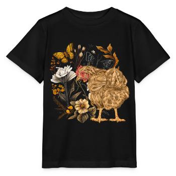 Chicken, chicken, hen, nature, animal lover, animal lover - Stanley/Stella MINI CREATOR Kids’ T-Shirt - black - Front - Mikhail (115cm)