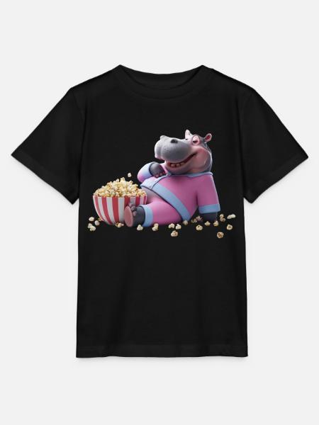 Nilpferd mit Popcorn - Stanley/Stella Kinder T-Shirt MINI CREATOR - Schwarz