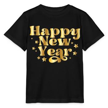 Happy New Year – New Year's Eve Design with Stars - Stanley/Stella MINI CREATOR Kids’ T-Shirt - black - Front - Mikhail (115cm)