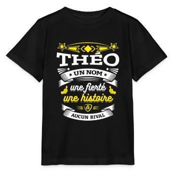 THÉO PARFAIT - PRENOM THÉO - T-shirt bio MINI CREATOR Stanley/Stella Enfant - noir - Devant - Mikhail (115cm)
