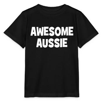 Awesome Aussie - Austrlia - Australien Down Under - Stanley/Stella Kinder T-Shirt MINI CREATOR  - Schwarz - Vorne - Mikhail (115cm)