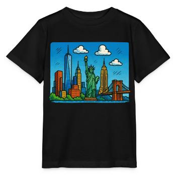 Ville de New York - T-shirt bio MINI CREATOR Stanley/Stella Enfant - noir - Devant - Mikhail (115cm)