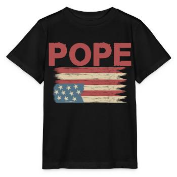 American Flag Pope - Stanley/Stella MINI CREATOR Kids’ T-Shirt - black - Front - Mikhail (115cm)