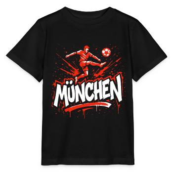 München Fußball Fan - Stanley/Stella Kinder T-Shirt MINI CREATOR  - Schwarz - Vorne - Mikhail (115cm)