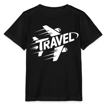 Travel - Cool Holiday Pictogram - Stanley/Stella MINI CREATOR Kids’ T-Shirt - black - Front - Mikhail (115cm)
