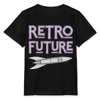 Retro Future Rakete Nostalgie - Stanley/Stella Kinder T-Shirt MINI CREATOR  - Schwarz - Vorne - Mikhail (115cm)