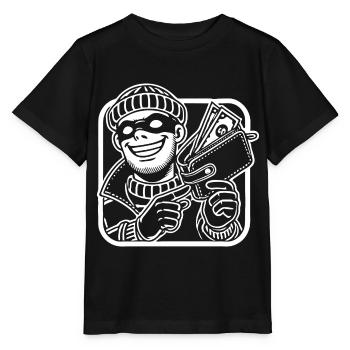 Méfiez-vous des pickpockets – Funny Thieves Design - T-shirt bio MINI CREATOR Stanley/Stella Enfant - noir - Devant - Mikhail (115cm)