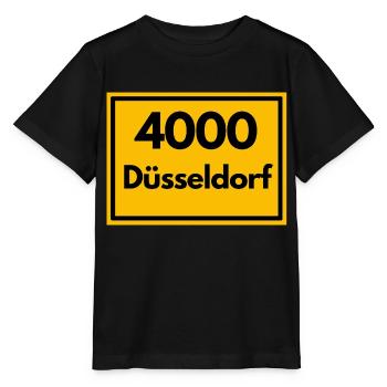 Ortsschild - damals Retro PLZ 4000 Düsseldorf - Stanley/Stella Kinder T-Shirt MINI CREATOR  - Schwarz - Vorne - Mikhail (115cm)