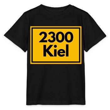 Ortsschild - damals Retro alte PLZ 2300 Kiel - Stanley/Stella Kinder T-Shirt MINI CREATOR  - Schwarz - Vorne - Mikhail (115cm)