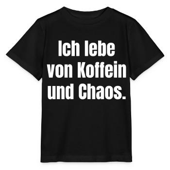 Je vis de caféine et de chaos. - T-shirt bio MINI CREATOR Stanley/Stella Enfant - noir - Devant - Mikhail (115cm)
