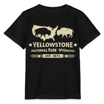 Buffalo Bison Buffalo Yellowstone National Park USA - Stanley/Stella MINI CREATOR Kids’ T-Shirt - black - Front - Mikhail (115cm)