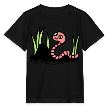 Earthworm Earth - 3 - Stanley/Stella MINI CREATOR Kids’ T-Shirt - black - Front - Mikhail (115cm)