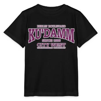 Berlin Kurfürstendamm violette - T-shirt bio MINI CREATOR Stanley/Stella Enfant - noir - Devant - Mikhail (115cm)