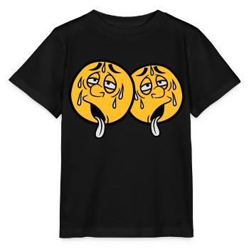 2 amis équipe couple visage dessin animé cercle de dessin animé ru - T-shirt bio MINI CREATOR Stanley/Stella Enfant - noir - Devant - Mikhail (115cm)