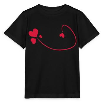 red hearts - Stanley/Stella MINI CREATOR Kids’ T-Shirt - black - Front - Mikhail (115cm)