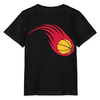 boule de feu de basket-ball - T-shirt bio MINI CREATOR Stanley/Stella Enfant - noir - Devant - Mikhail (115cm)