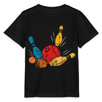 Kegel Bowlingkugel - Stanley/Stella Kinder T-Shirt MINI CREATOR  - Schwarz - Vorne - Mikhail (115cm)