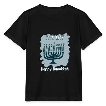 It’s Lit Happy Hanukkah - T-shirt bio MINI CREATOR Stanley/Stella Enfant - noir - Devant - Mikhail (115cm)