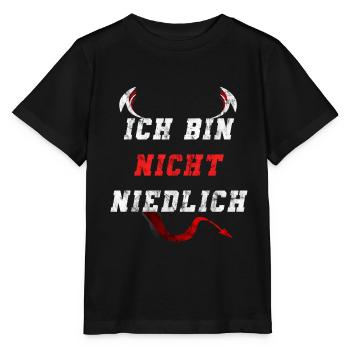 Ich bin nicht niedlich Teufel Teuflisch Freundin - Stanley/Stella Kinder T-Shirt MINI CREATOR  - Schwarz - Vorne - Mikhail (115cm)