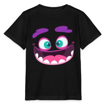 Funny monster face laugh gift - Stanley/Stella MINI CREATOR Kids’ T-Shirt - black - Front - Mikhail (115cm)