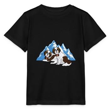 Mountain Rescue St. Bernard Rescue Dog - Stanley/Stella MINI CREATOR Kids’ T-Shirt - black - Front - Mikhail (115cm)