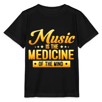 La musique est la vie - La musique est un médicament pour l'âme - T-shirt bio MINI CREATOR Stanley/Stella Enfant - noir - Devant - Mikhail (115cm)