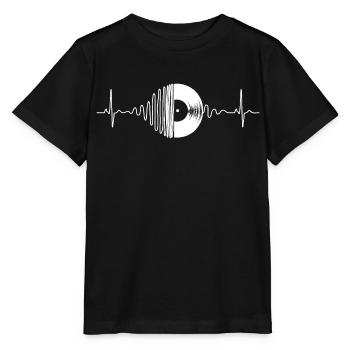Vinyl Record Retro Music DJ Heartbeat - Stanley/Stella MINI CREATOR Kids’ T-Shirt - black - Front - Mikhail (115cm)