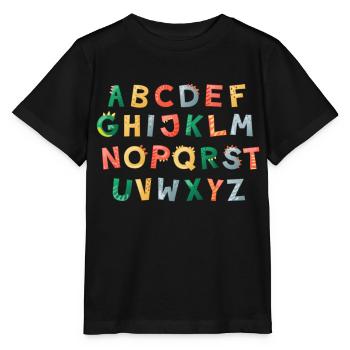 DINO ABC Alphabet Scolarisation Enfant - T-shirt bio MINI CREATOR Stanley/Stella Enfant - noir - Devant - Mikhail (115cm)