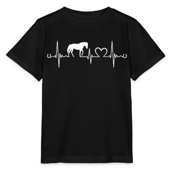 Chevaux Fers de cheval Battement de coeur Cavaliers Proverbes - T-shirt bio MINI CREATOR Stanley/Stella Enfant - noir - Devant - Mikhail (115cm)