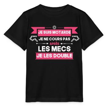 Femme Motarde Je Cours Pas Apres Les Mec drôles - T-shirt bio MINI CREATOR Stanley/Stella Enfant - noir - Devant - Mikhail (115cm)