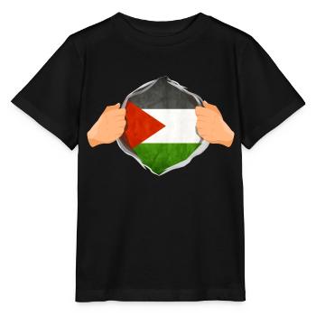 Strong Palestinian Hero Fun Gift - Stanley/Stella MINI CREATOR Kids’ T-Shirt - black - Front - Mikhail (115cm)