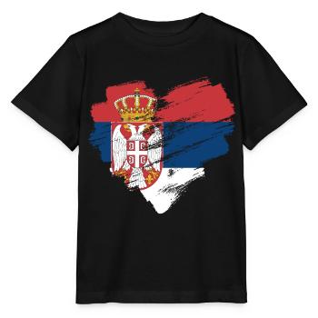 Serbien - Stanley/Stella Kinder T-Shirt MINI CREATOR  - Schwarz - Vorne - Mikhail (115cm)
