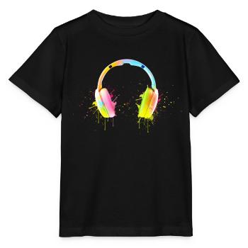 Kopfhörer Musik Liebe - Stanley/Stella Kinder T-Shirt MINI CREATOR  - Schwarz - Vorne - Mikhail (115cm)
