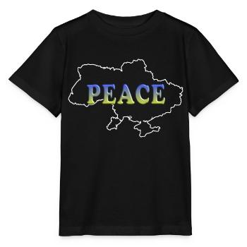 Paix pour l’Ukraine - T-shirt bio MINI CREATOR Stanley/Stella Enfant - noir - Devant - Mikhail (115cm)